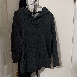 Express Charcoal Hooded Pullover Sweatshirt